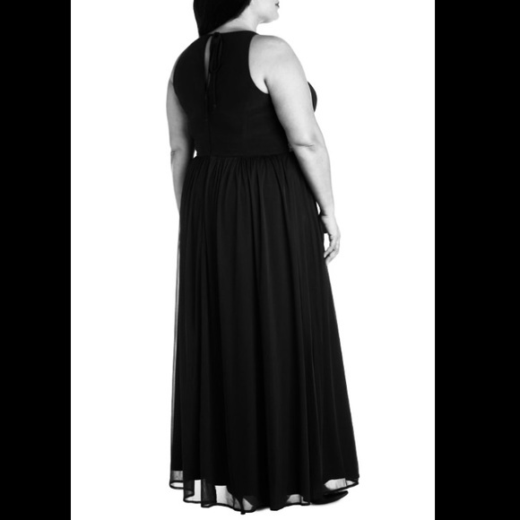 Black Gown with Rhinestone Band (Plus Size, NWT) - Picture 5 of 8